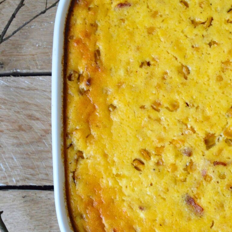 High-Protein Corn Pudding with Greek Yogurt and Ricotta
