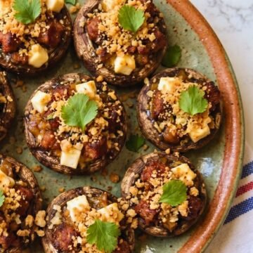 Dominican Stuffed Mushrooms with Longaniza and Queso Blanco (High-Protein Appetizer)