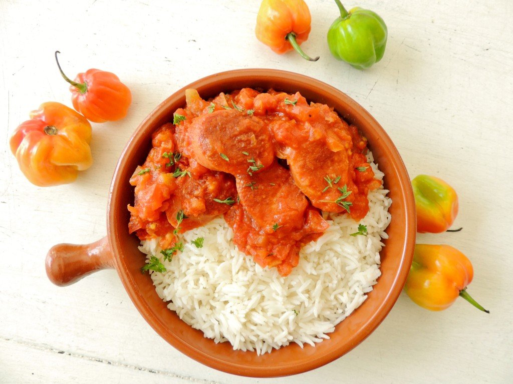 Sausage Rougail (Rougail Saucisse) #SundaySupper - The Petit Gourmet