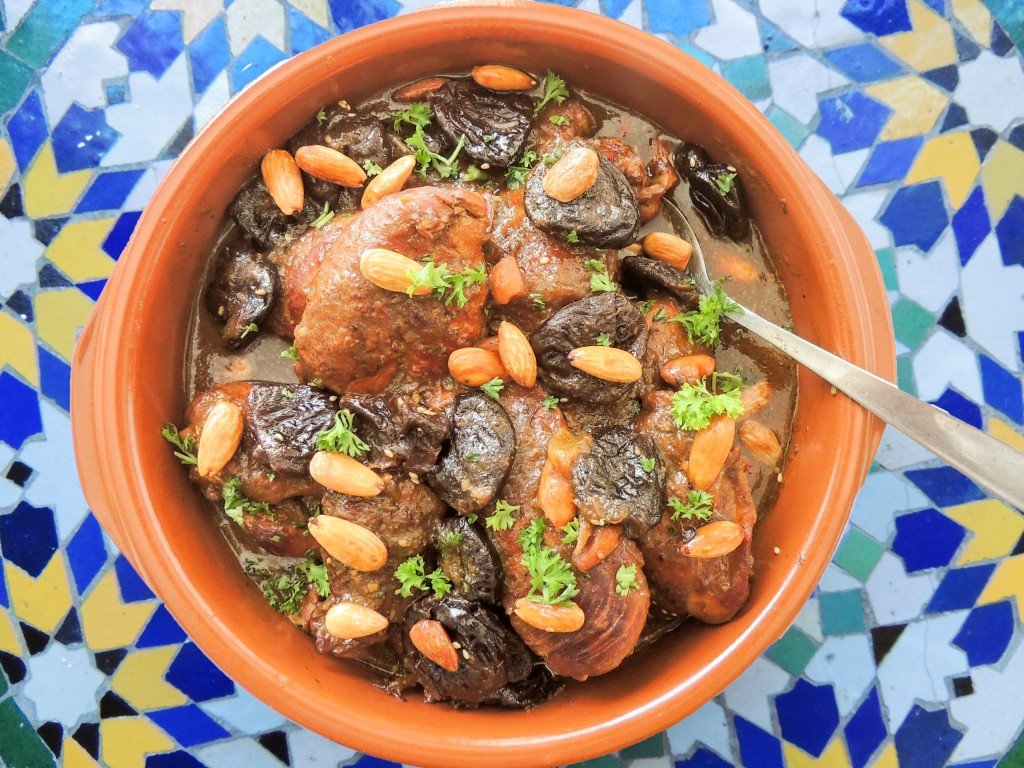 Chicken Tajine with prunes and almonds #SundaySupper - The Petit Gourmet