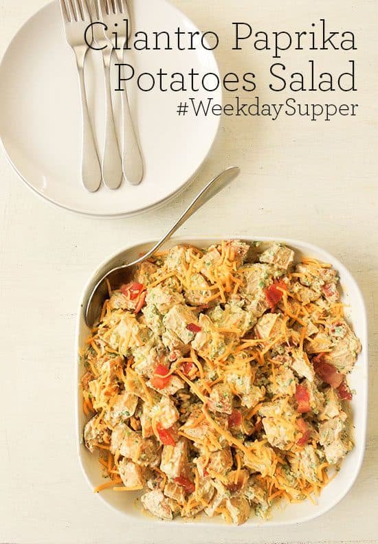 Cilantro and paprika potatoes salad #weekdaysupper