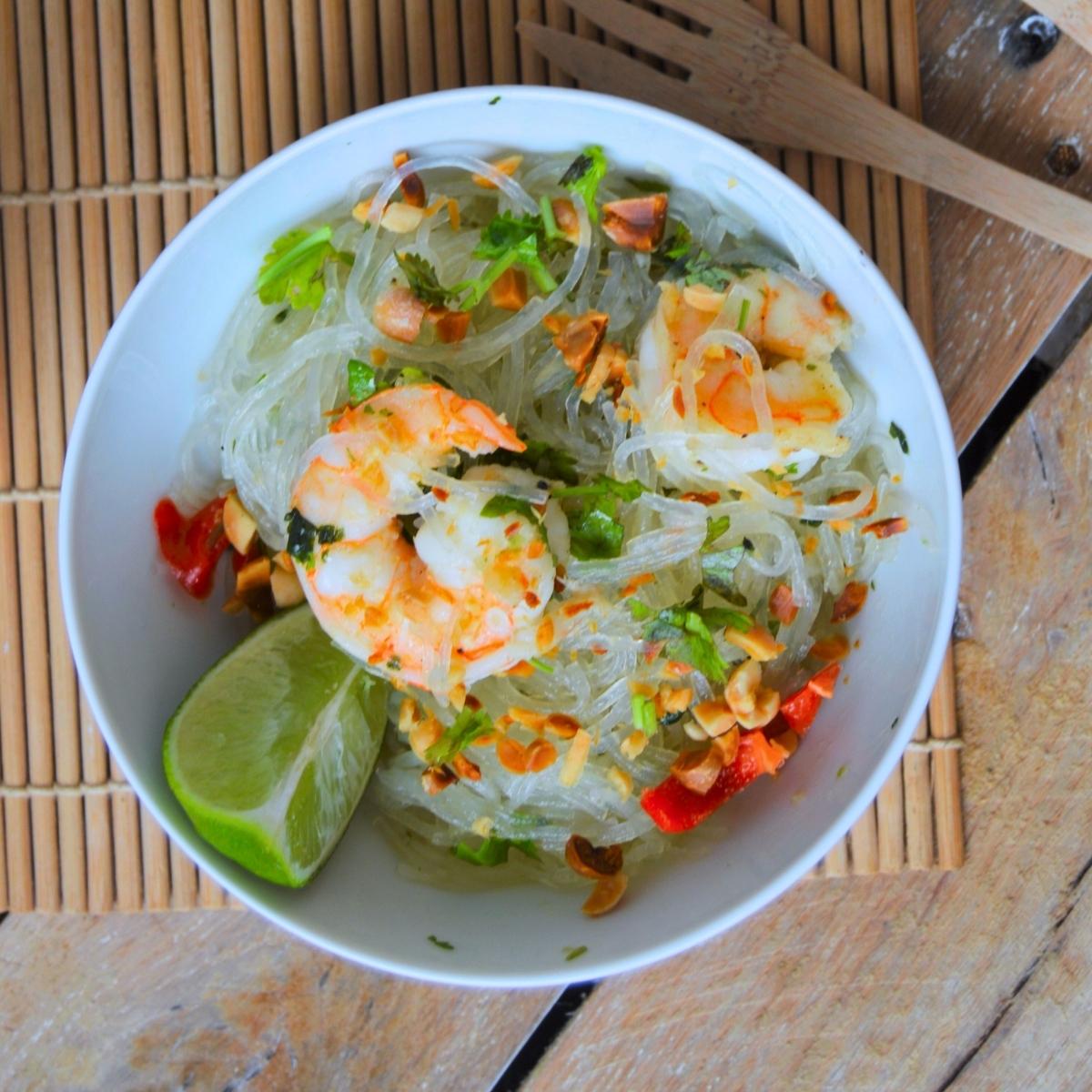 High-Protein Thai Shrimp and Shirataki Noodle Salad