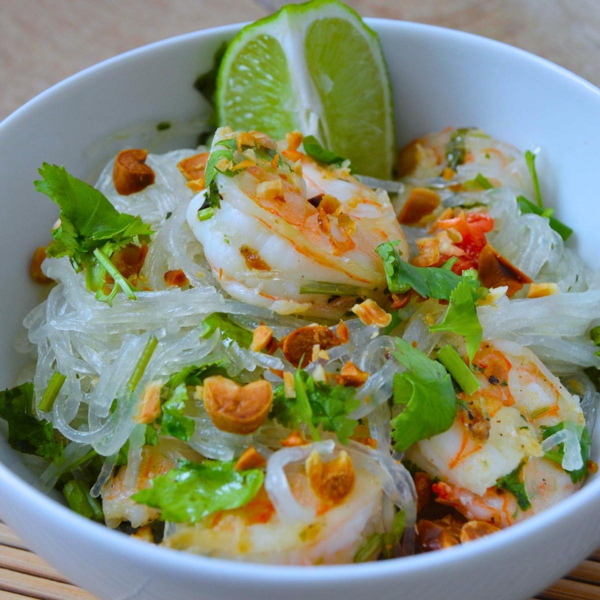 High-Protein Thai Shrimp and Shirataki Noodle Salad

