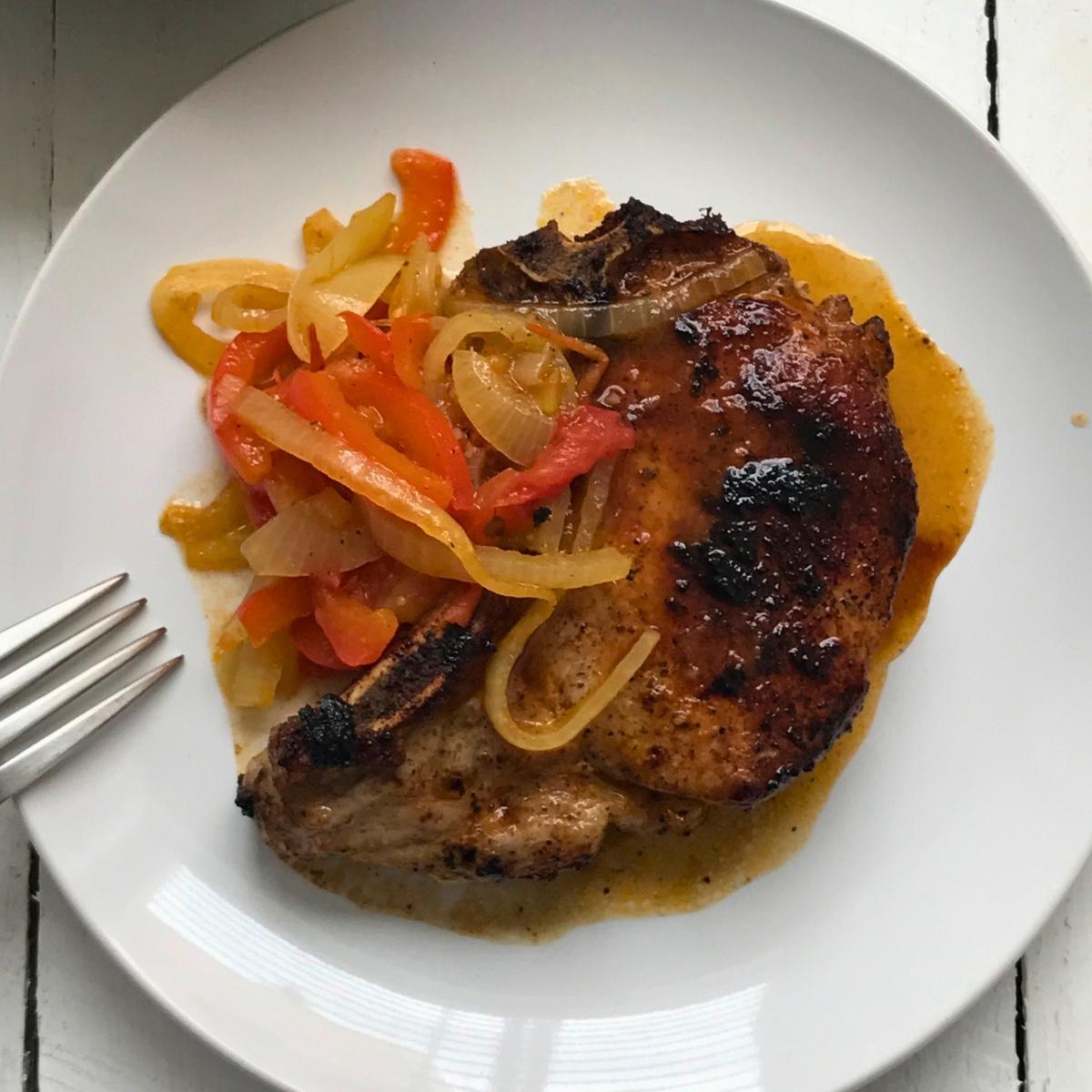 Dominican Pork Chops in Escabeche