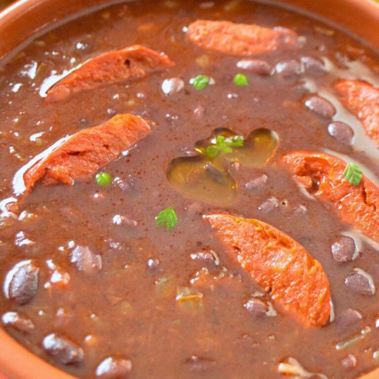 High-Protein Black Bean Soup with Chorizo