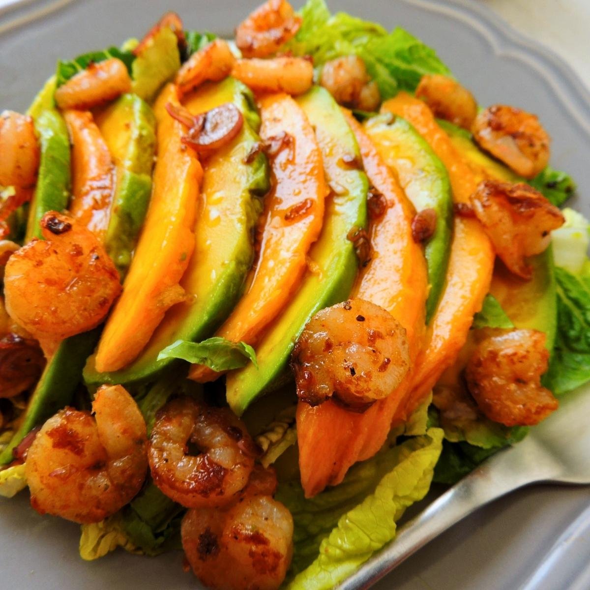 Caribbean Shrimp Mango Avocado Salad - 21g Protein, 15 Minutes