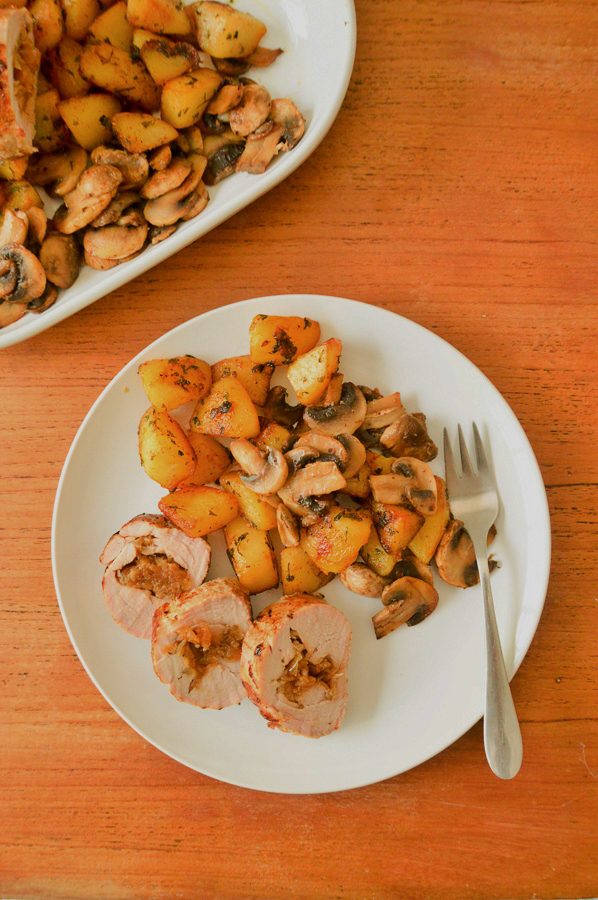 Caramelized Onion Stuffed Pork Loin