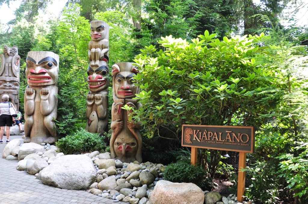 Indigenous totem poles at Capilano Suspension Bridge Park entrance
