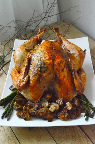Juicy garlic and herbs butter roasted turkey