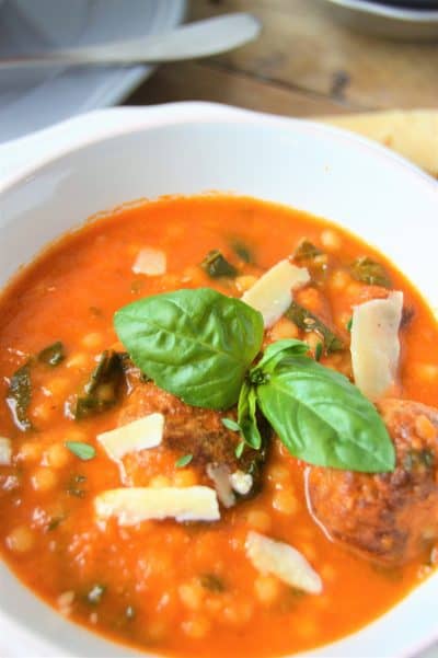 Amazing Tomatoes and meatballs soup