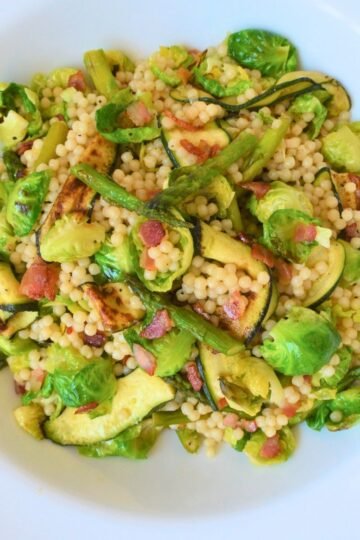 Pearl Couscous Salad with Spring Vegetables and Dijon Vinaigrette
