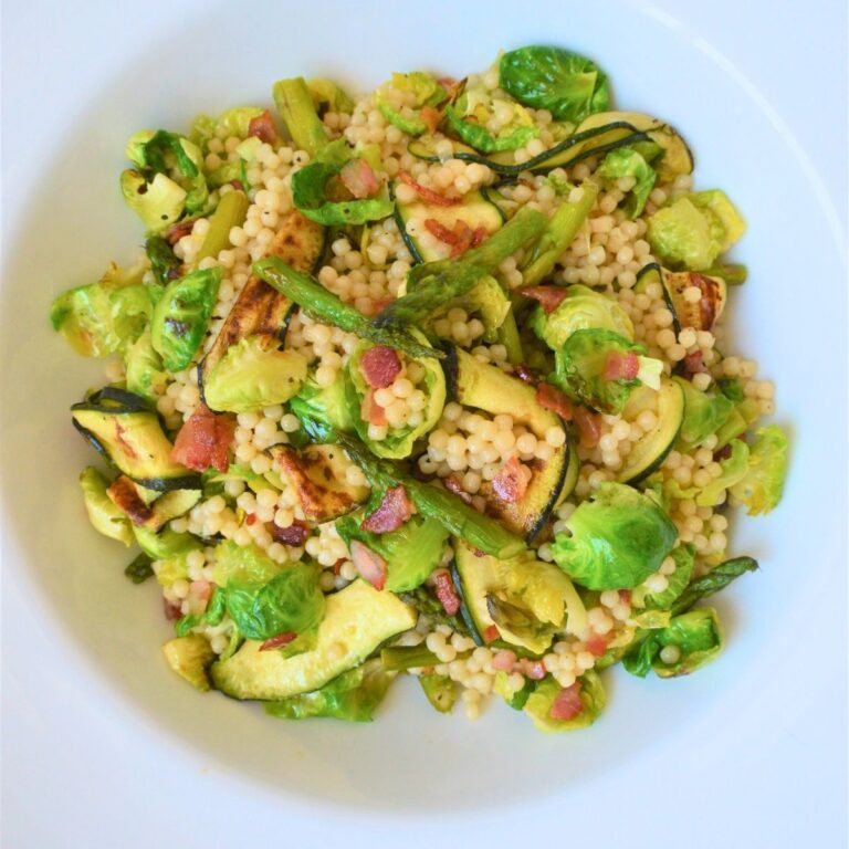 Pearl Couscous Salad with Spring Vegetables and Dijon Vinaigrette