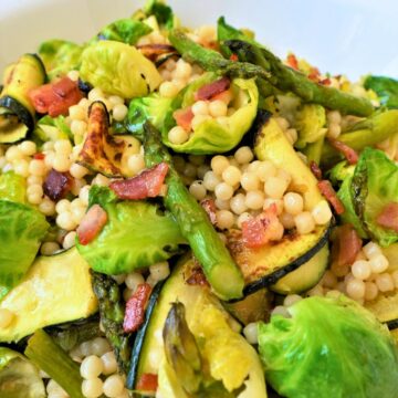 Pearl Couscous Salad with Spring Vegetables and Dijon Vinaigrette