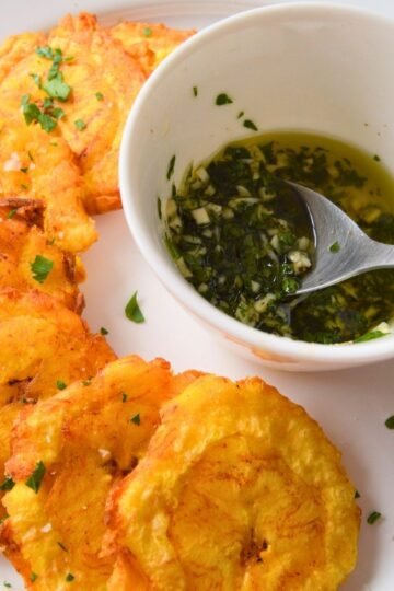 Air Fryer Tostones (Twice-Cooked Green Plantains)
