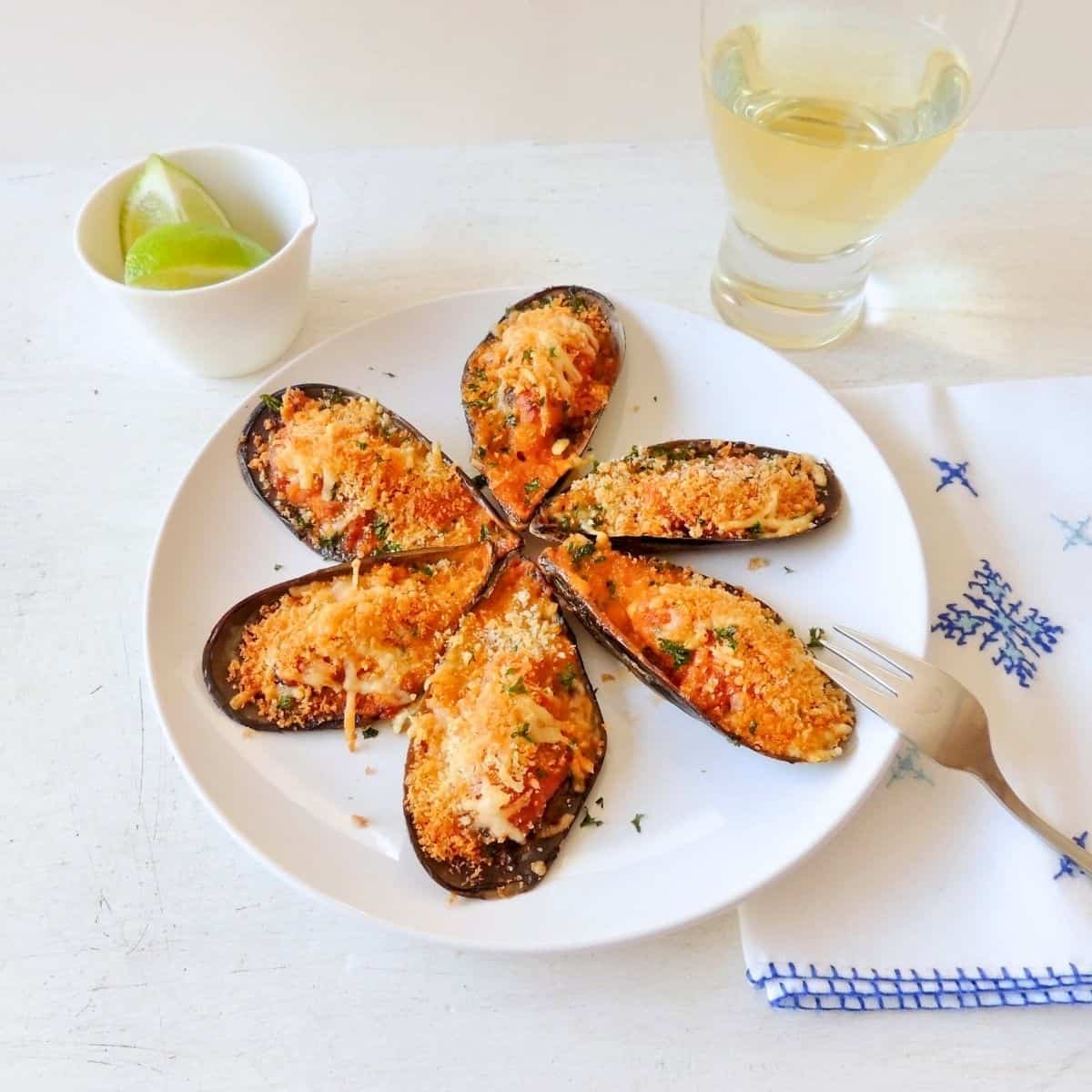 gratinated mussels