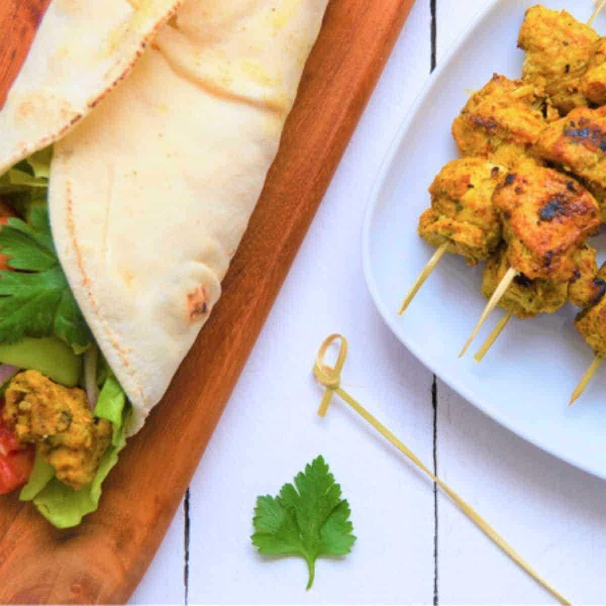 Healthy chicken sawarma