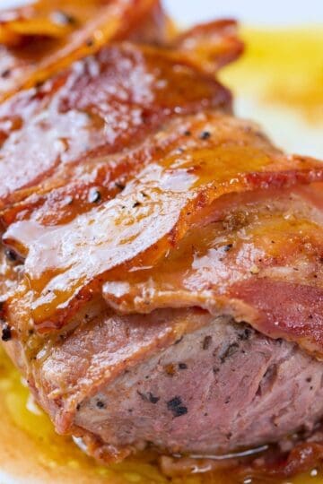 Bacon-Wrapped Mojo Pork Loin (Garlic Citrus Marinade)