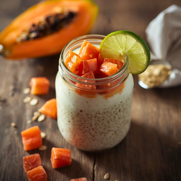 High-Protein Lechoza Overnight Oats