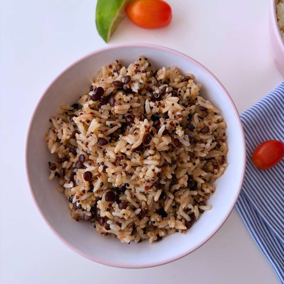 High protein rice (17g per serving): the dominican upgrade for your everyday side 3 High protein rice with red lentils and peas in white caldero, garnished with cilantro - 17g protein Dominican side - Strength and Sazón